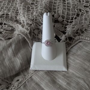 Elegant Pink and Silver Women's Ring